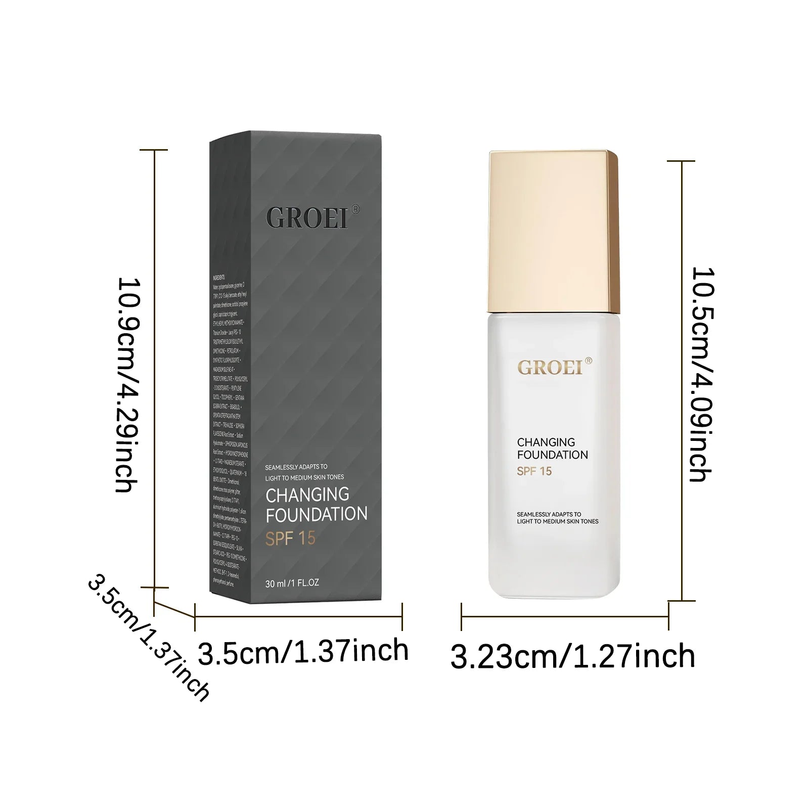 Color Changing Foundation Moisturizer Hydrating Oil-control  Color Longwearing Waterproof Travel Coverage Make Up Foundation