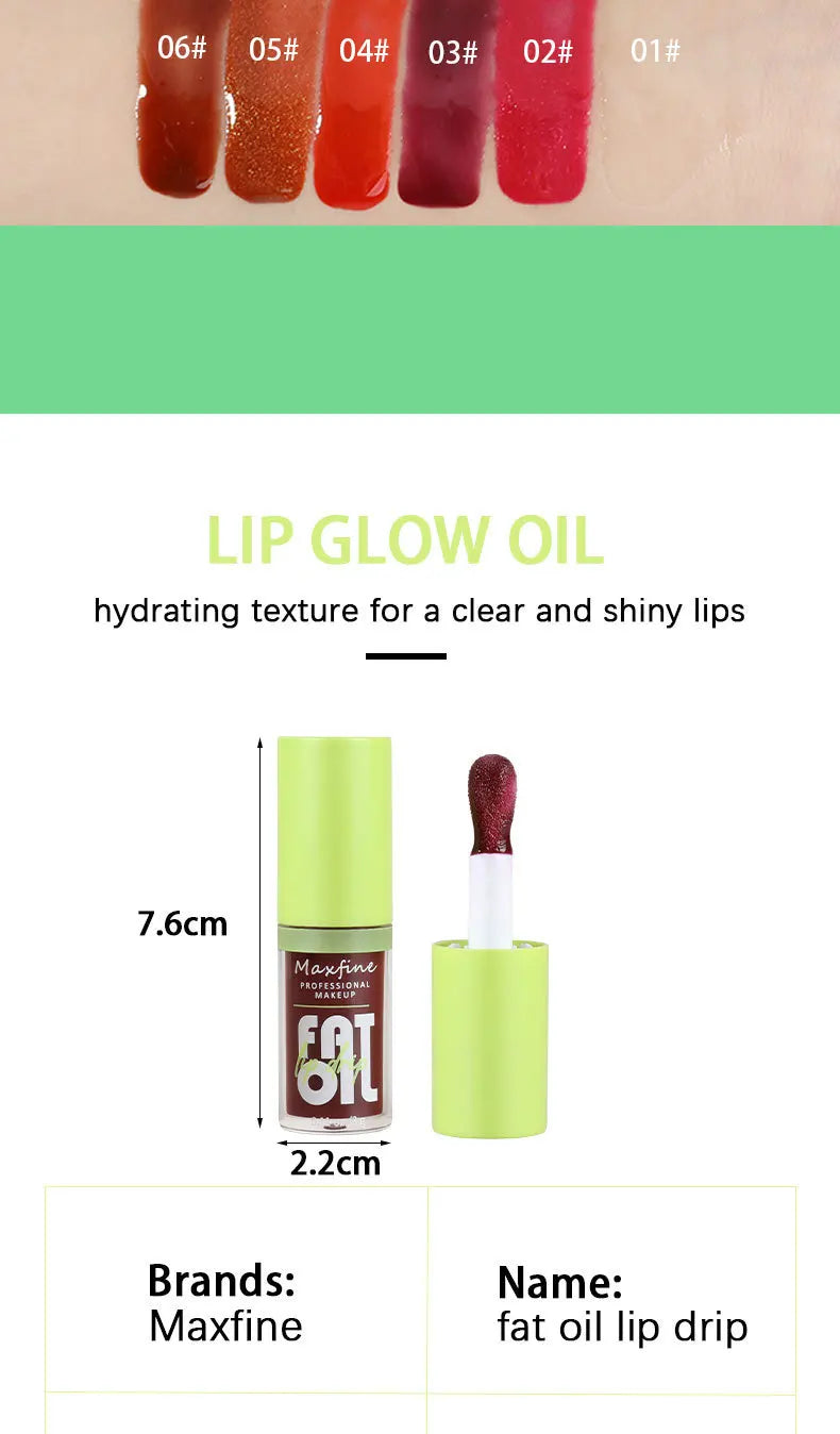 Lip Gloss Waterproof Long-term Moisturizing Non-stick Cup Non-fading Liquid Green Packaging Lip Gloss Cosmetics