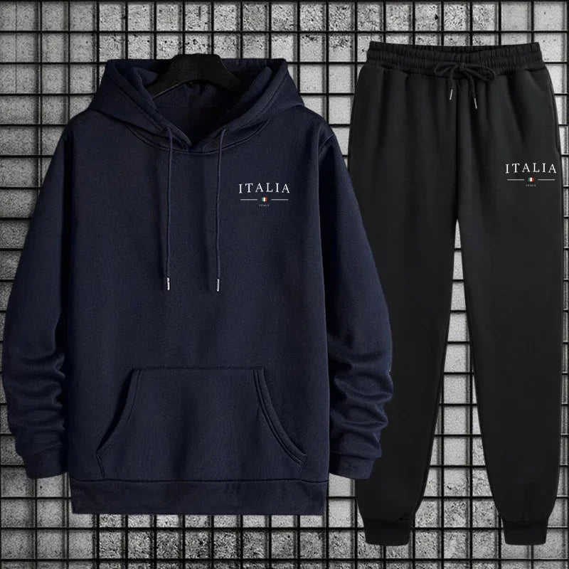 Men's sportswear sets, casual printed sweatshirts, street fashion brands, autumn and winter jogging sportswear