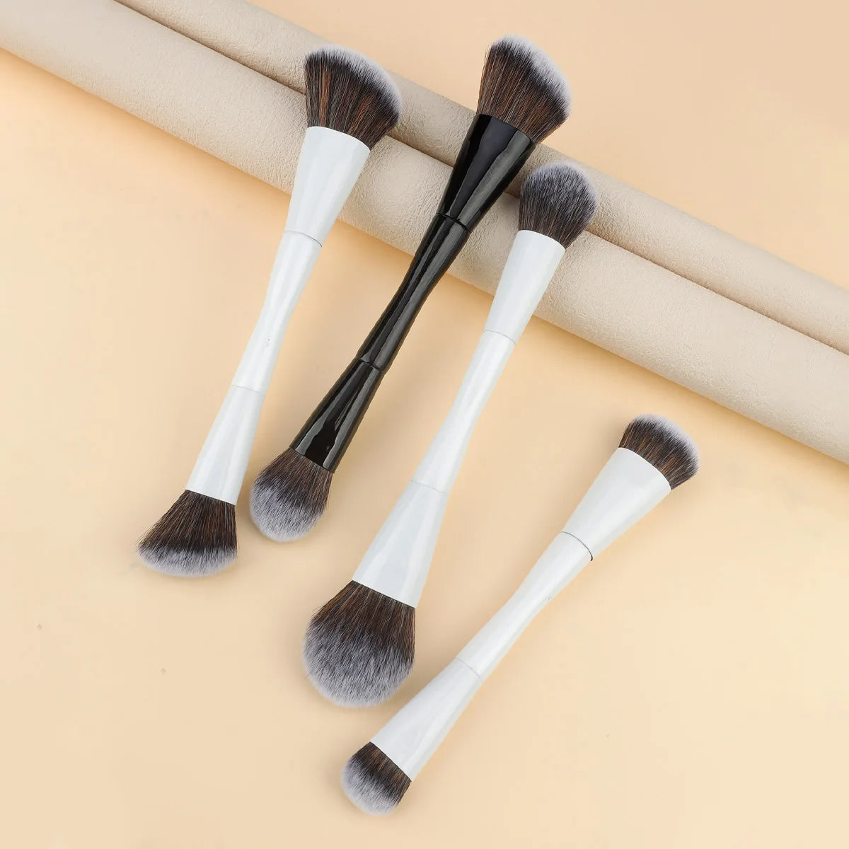 1 pcs Dual Head Makeup BrushAngled Head Foundation BrushRound Foundation BrushContouring BrushFlat Head Foundation Brush