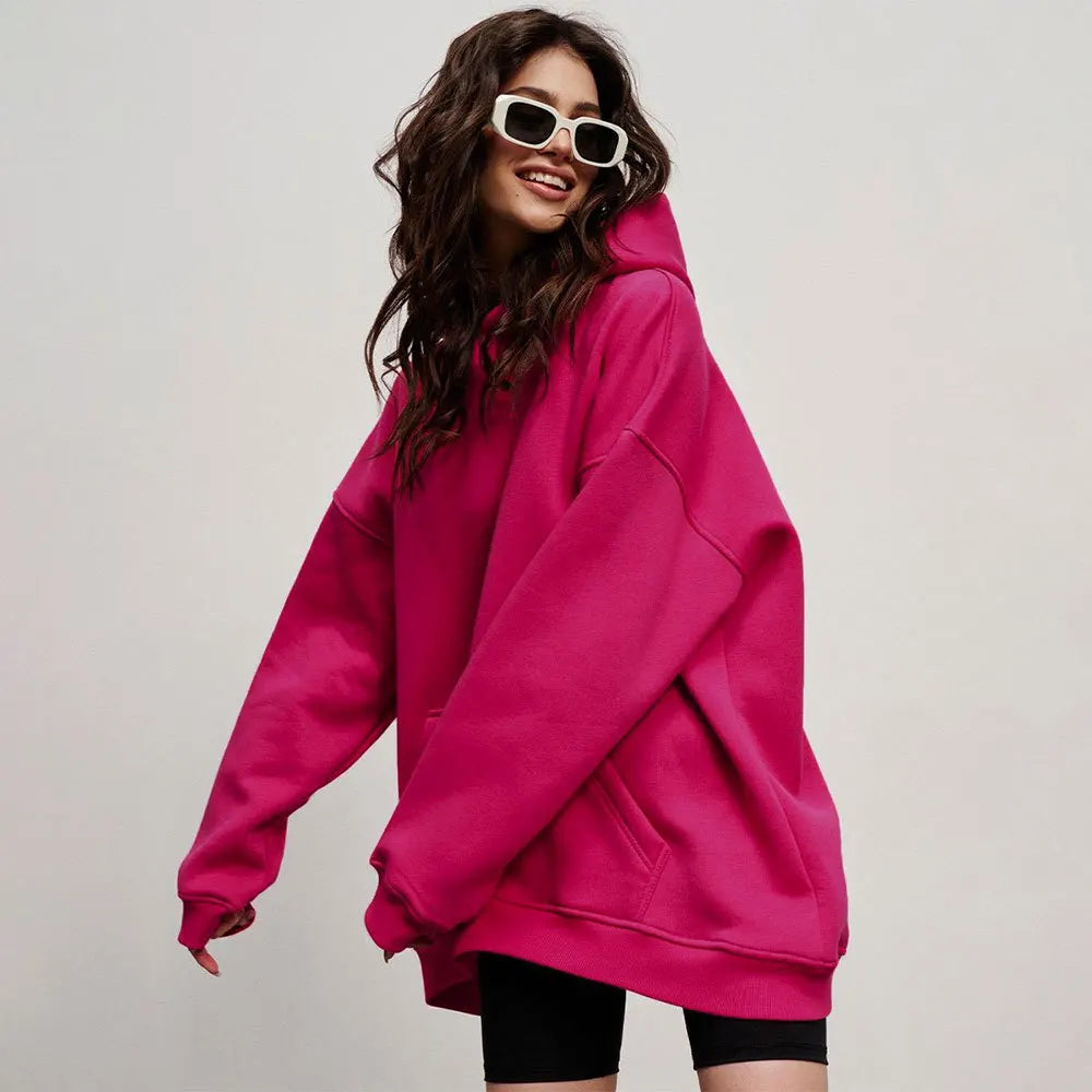 Hoodie 2025 Autumn/Winter New Street Neutral Style Shake Fleece Loose Pocket Hoodie