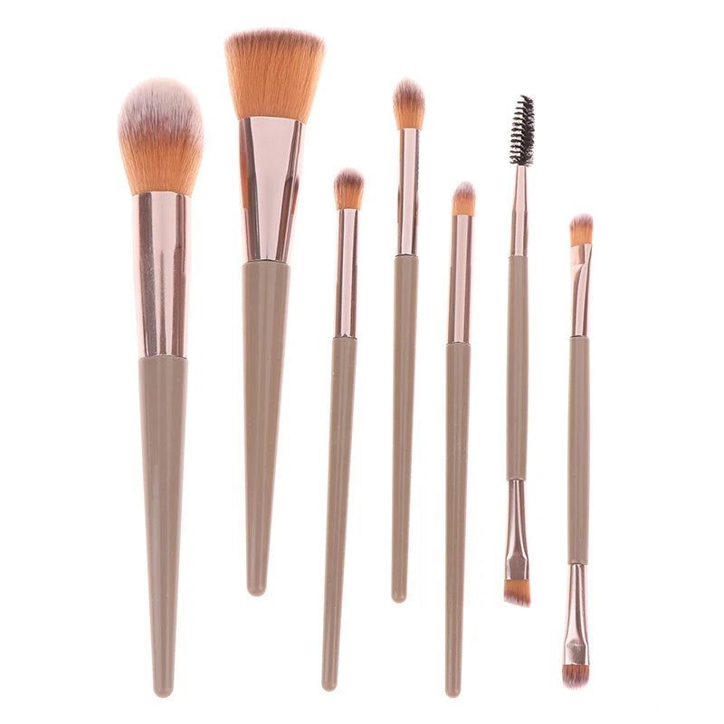 Makeup Brushes Face Eyes Make Up 7Pcs Brush Eyelash Eyeshadow Eyebrow Eyeliner Foundation Powder Blush Highlight Lips Brush