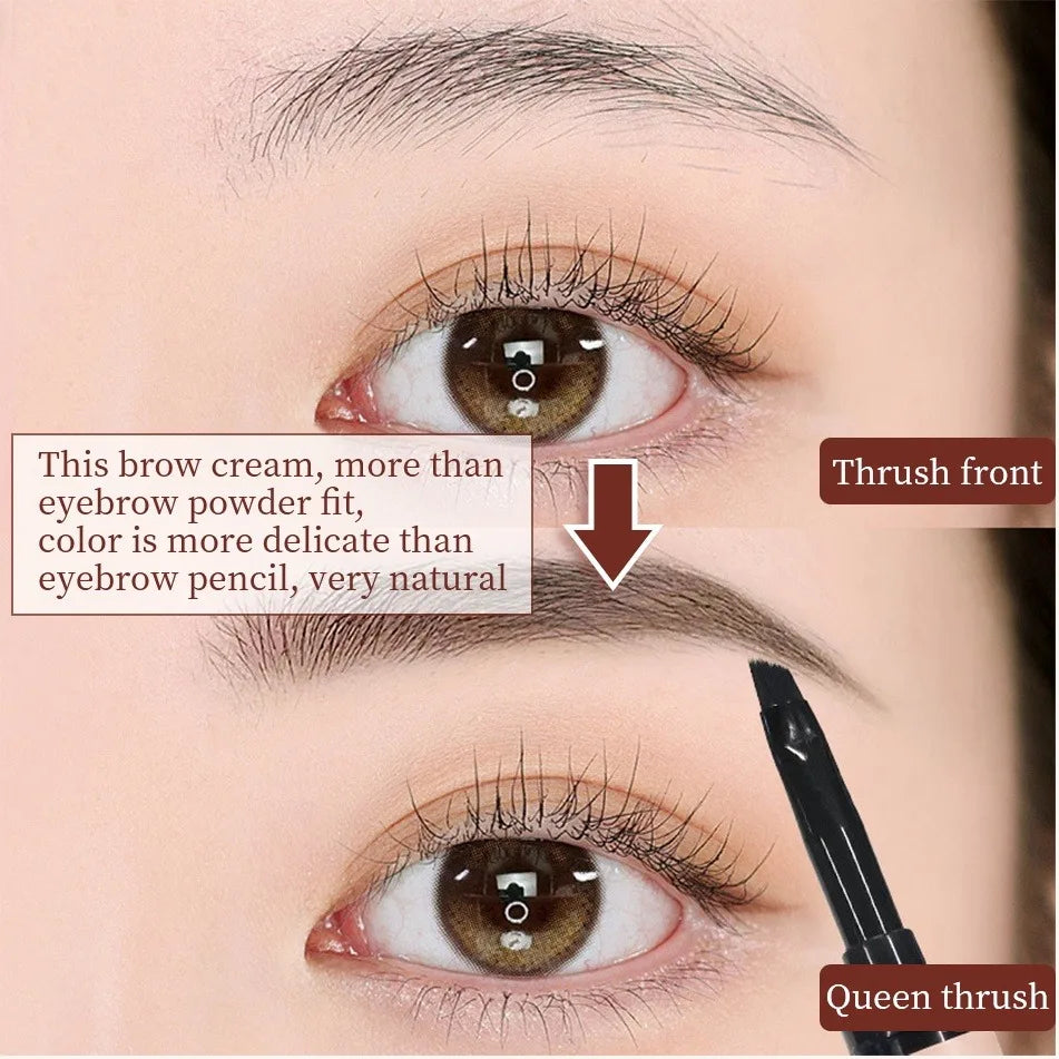 Double-ended eyebrow gel, waterproof, sweat-proof and smudge-proof, eyebrow pencil with brush