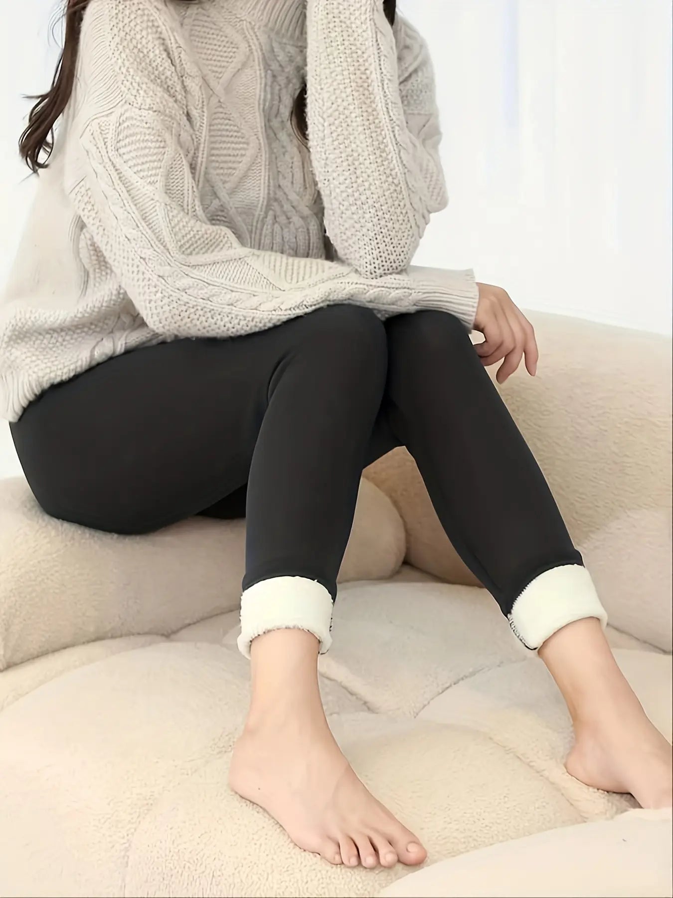 Stylish Warm: Women's Warm High-waisted Leggings Are Elastic And Comfortable