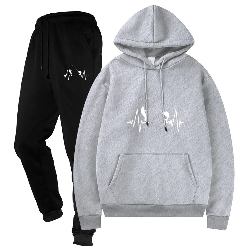 Men's Top and Pants Male Streetwear Casual Two - Piece Tracksuit Sportswear Set Sweat Suit Sporting Suits