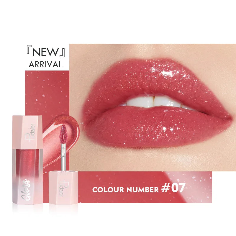 Glitter Liquid Lipstick, Shiny Finish, Smooth & Long-Lasting Waterproof Lip Oil, Gorgeous Lip Makeup Gift For Women