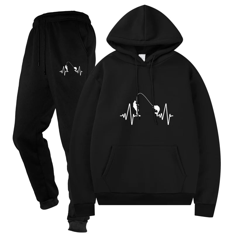 Men's Top and Pants Male Streetwear Casual Two - Piece Tracksuit Sportswear Set Sweat Suit Sporting Suits