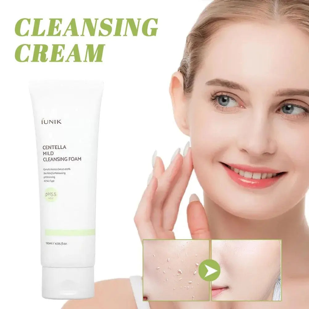 Centella Asiatica Facial Cleanser Gentle Foam Formula Deep Cleansing Power Korean Skin Whitening Moisturizing Daily Face Wash