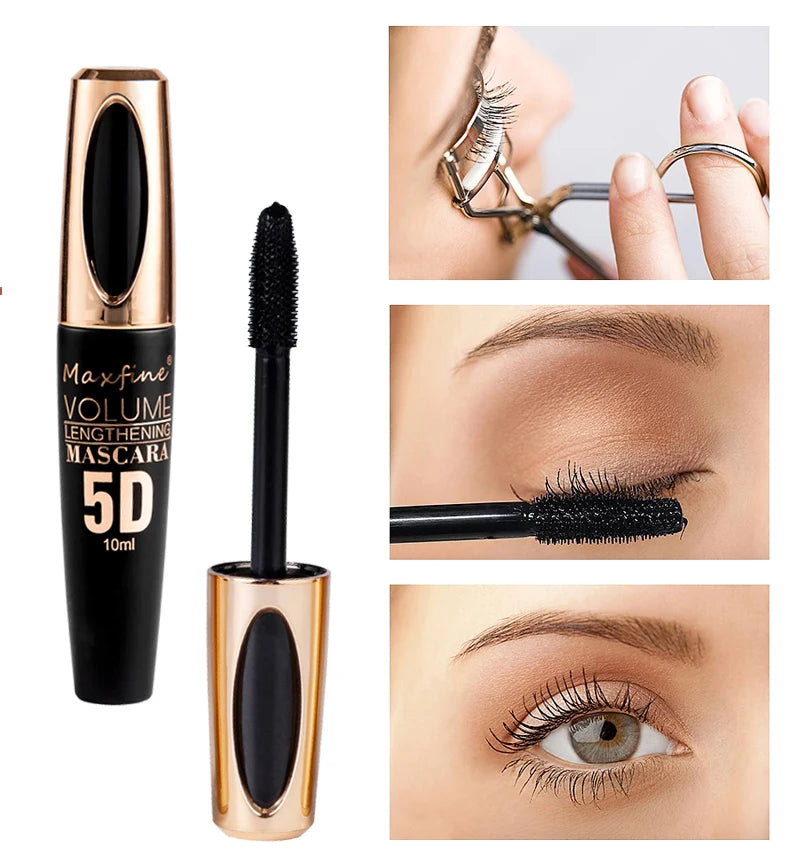 5D Silk Mascara with Big Eyes, Strong and Lasting Black Content and Length, Waterproof and Non-caking, and Prolonged Mascara.