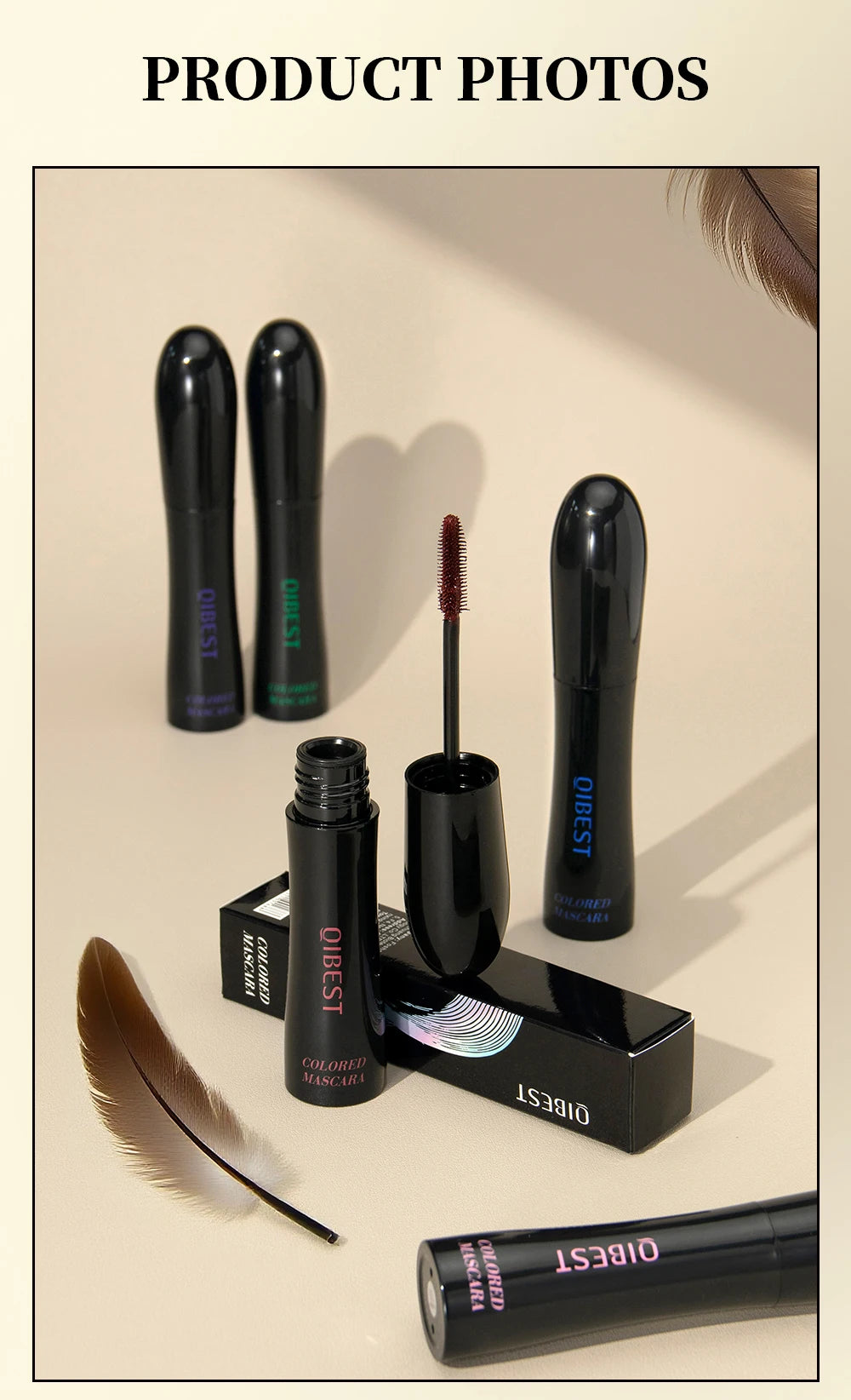 1PC color mascara  is refreshing, non greasy, non smudging, non caking, smooth, easy to apply, and natural curling