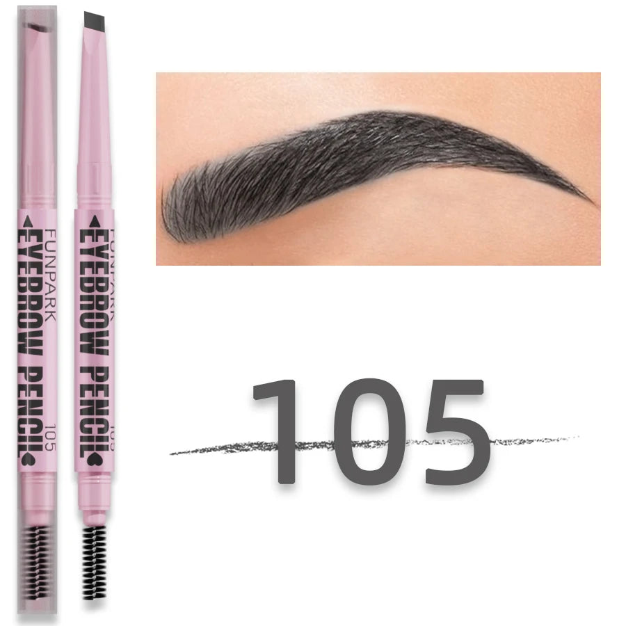 2 in 1 Professional Eyebrow Pencil Eye Makeup for Women 5 Colors Waterproof Long Lasting Eyebrow Brush Eye Brow Pen Cosmetic Gif