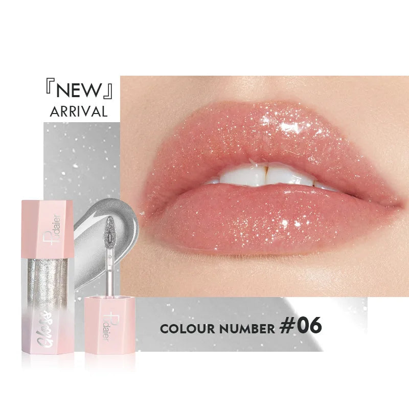 Glitter Liquid Lipstick, Shiny Finish, Smooth & Long-Lasting Waterproof Lip Oil, Gorgeous Lip Makeup Gift For Women