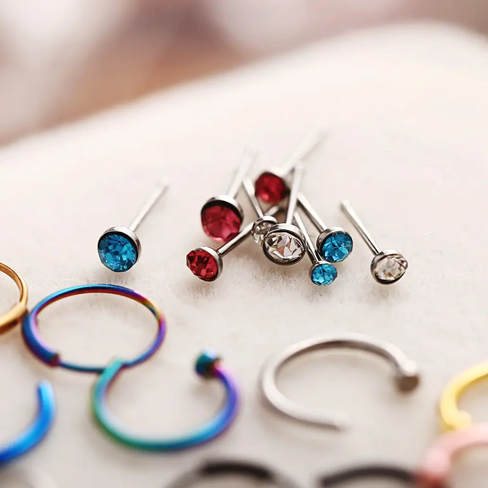 22 Pcs Of Suit Fake Nose Ring Earrings Fashion Punk Non-nose-piercing Septum Women Jewelry