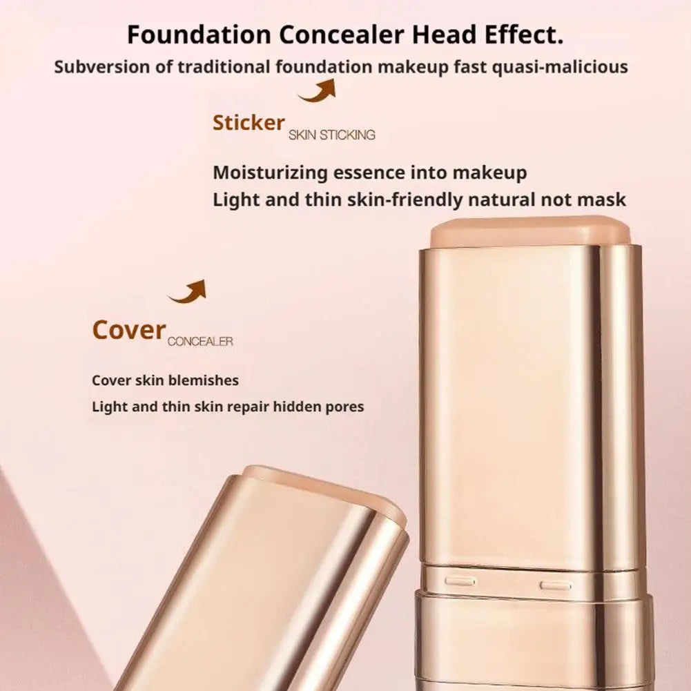 Double head with brush Foundation Stick Long Lasting Waterproof Sweatproof High Coverage Foundation Light Concealer Foundation