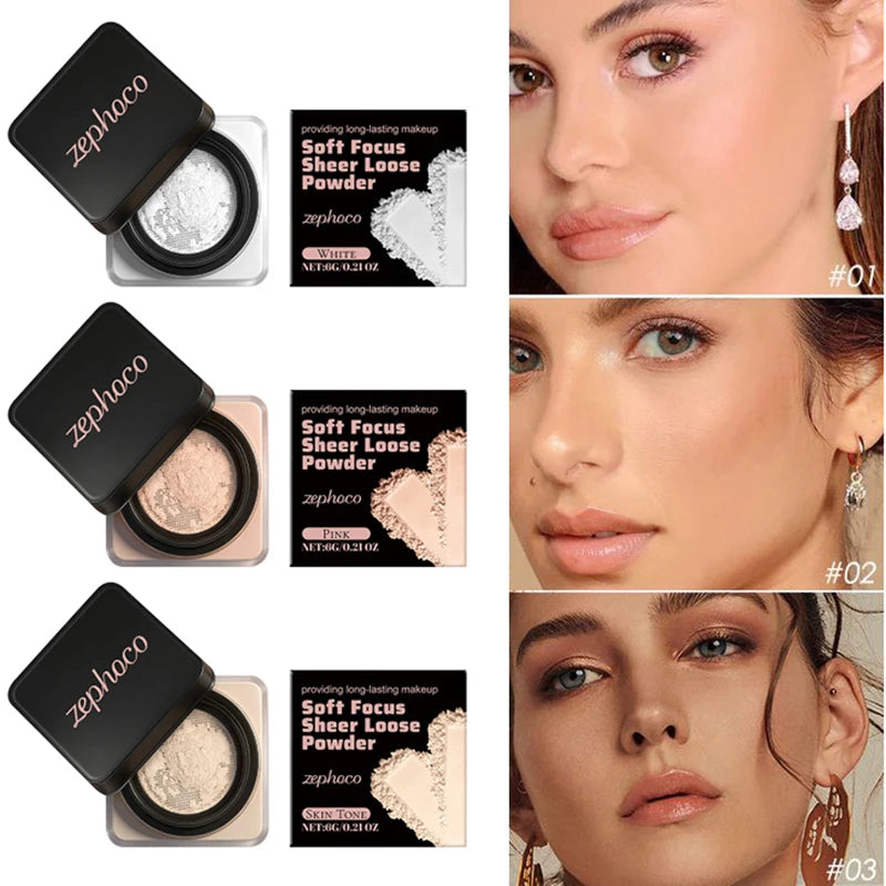 Soft Focus Sheer Loose Powder Series Delicate Lightweight Breathable Nature Refresh Non-greasy Setting Powder All Skin Type Tone
