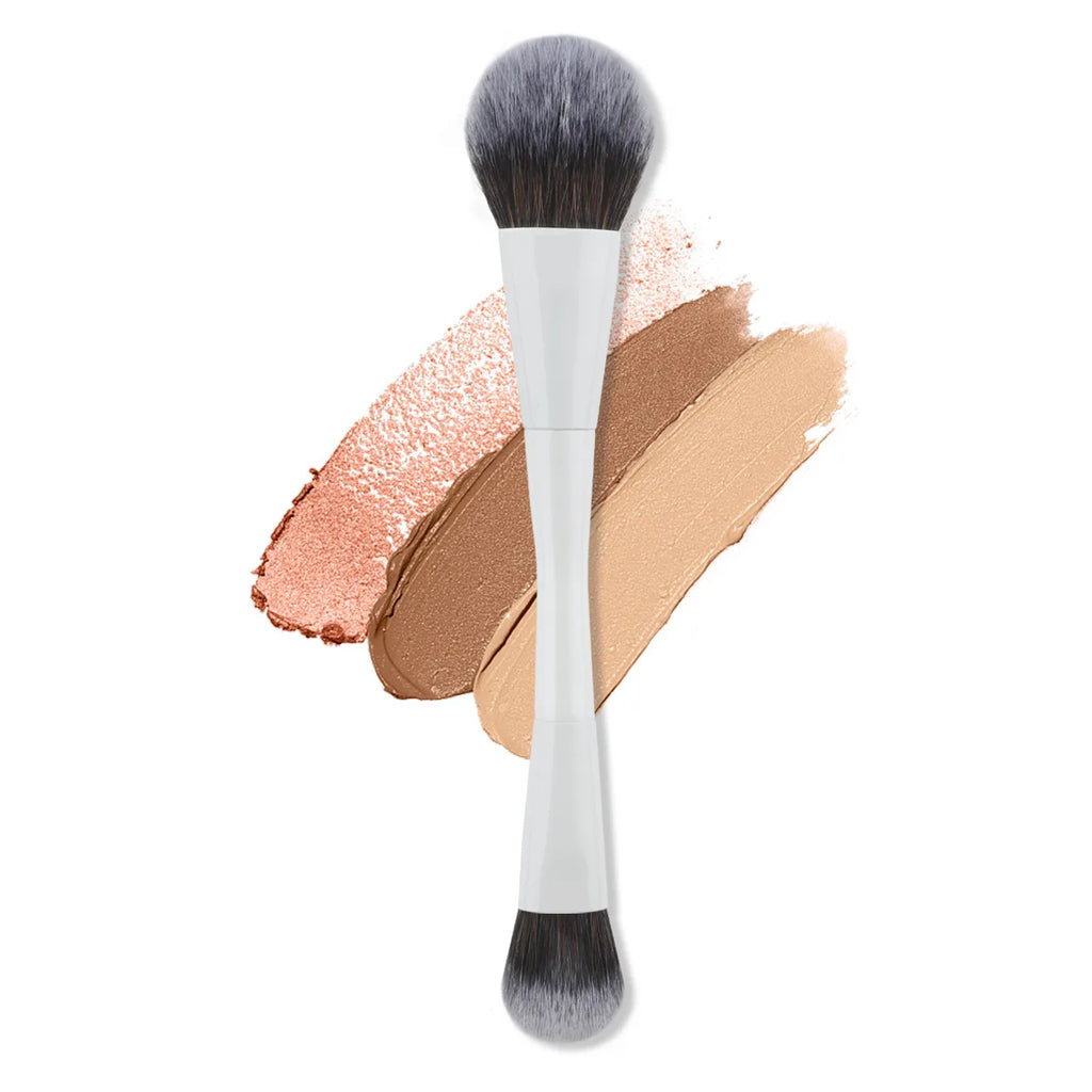 1 pcs Dual Head Makeup BrushAngled Head Foundation BrushRound Foundation BrushContouring BrushFlat Head Foundation Brush