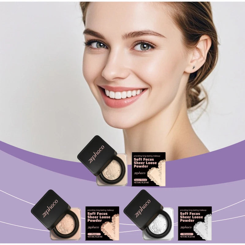 Soft Focus Sheer Loose Powder Series Delicate Lightweight Breathable Nature Refresh Non-greasy Setting Powder All Skin Type Tone