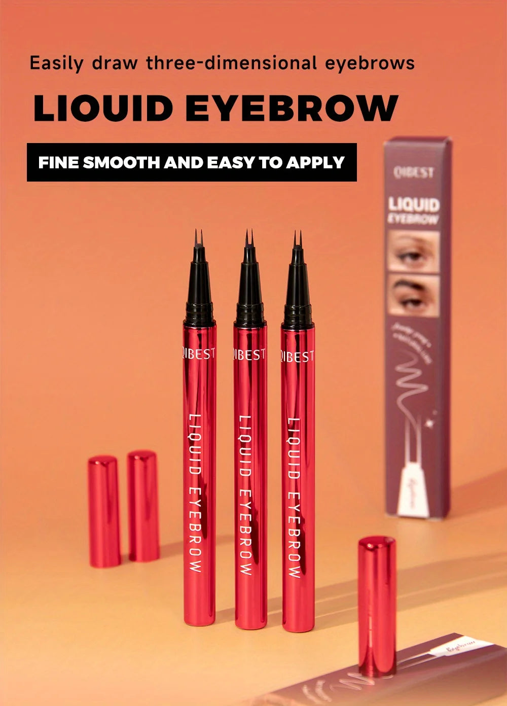 Eyebrow pencil waterproof and oil-proof, not easy to smudge, dark brown, light brown, with distinct roots
