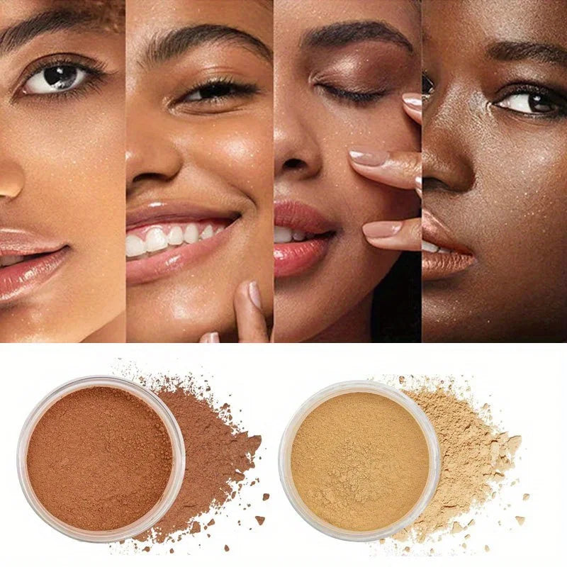 Loose Powder Honey Pearlescent Powder Makeup Setting Powder Matte Finish Oil Control Waterproof Full Coverage Powder Foundation