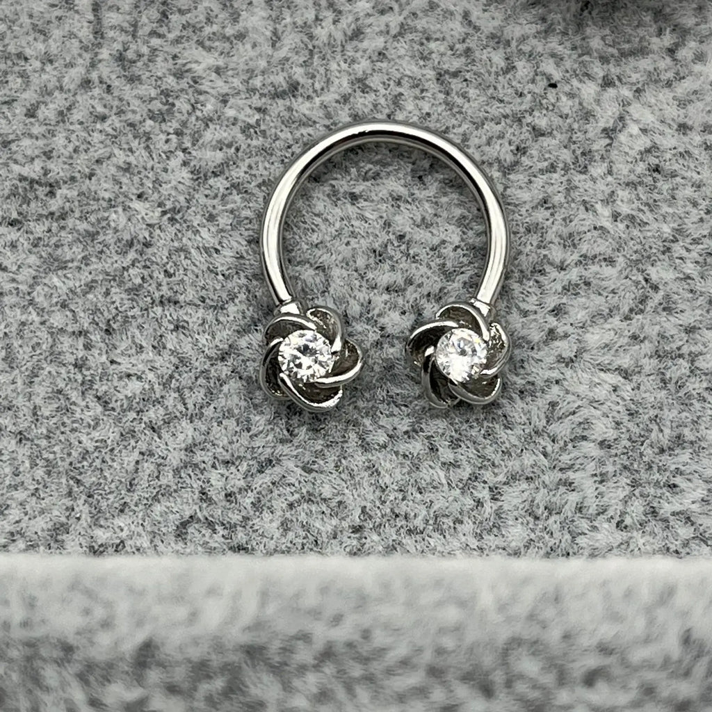 Horseshoe Ring Nose Ring Hinged Segment Septum Piercing Clicker Hoop Ear Cartilage Earrings Helix Silver Color Body Jewelry