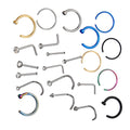 22 Pcs Of Suit Fake Nose Ring Earrings Fashion Punk Non-nose-piercing Septum Women Jewelry