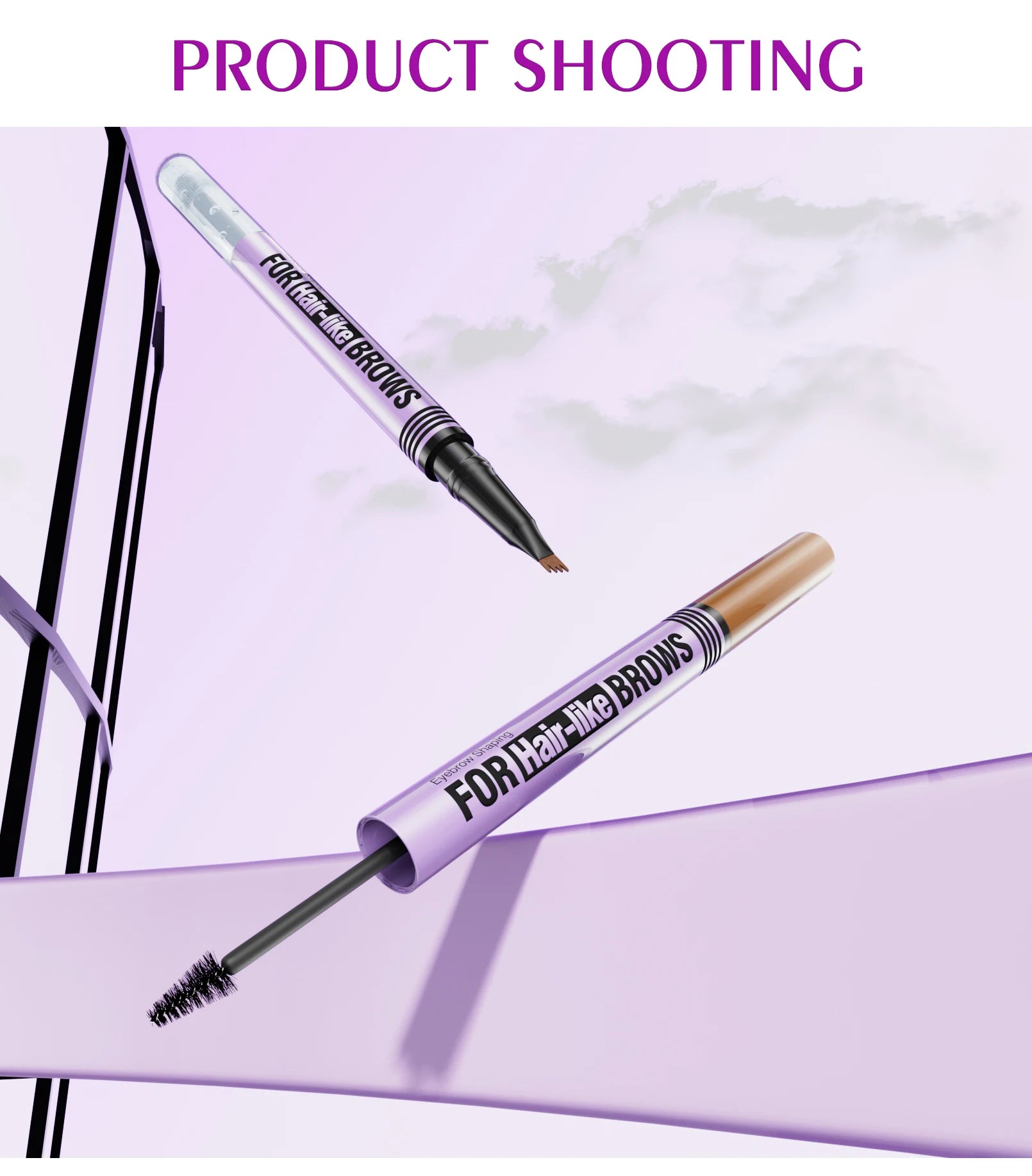 Waterproof Eyebrow Pencil 2in1 Liquid Gel Pen Long Lasting Cream Makeup Kit Four Claw Double End Natural Brow Styler