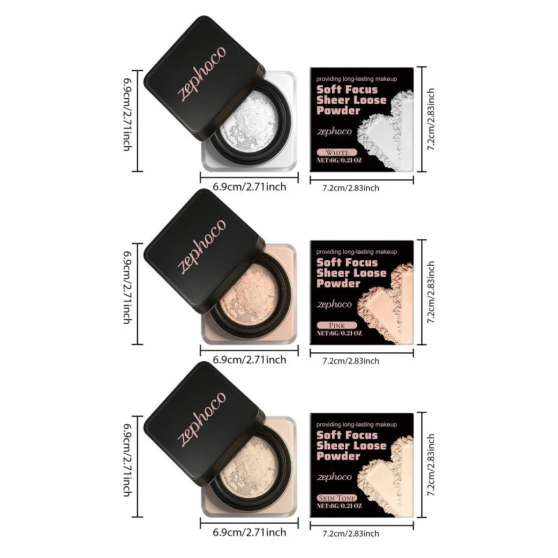 Soft Focus Sheer Loose Powder Series Delicate Lightweight Breathable Nature Refresh Non-greasy Setting Powder All Skin Type Tone