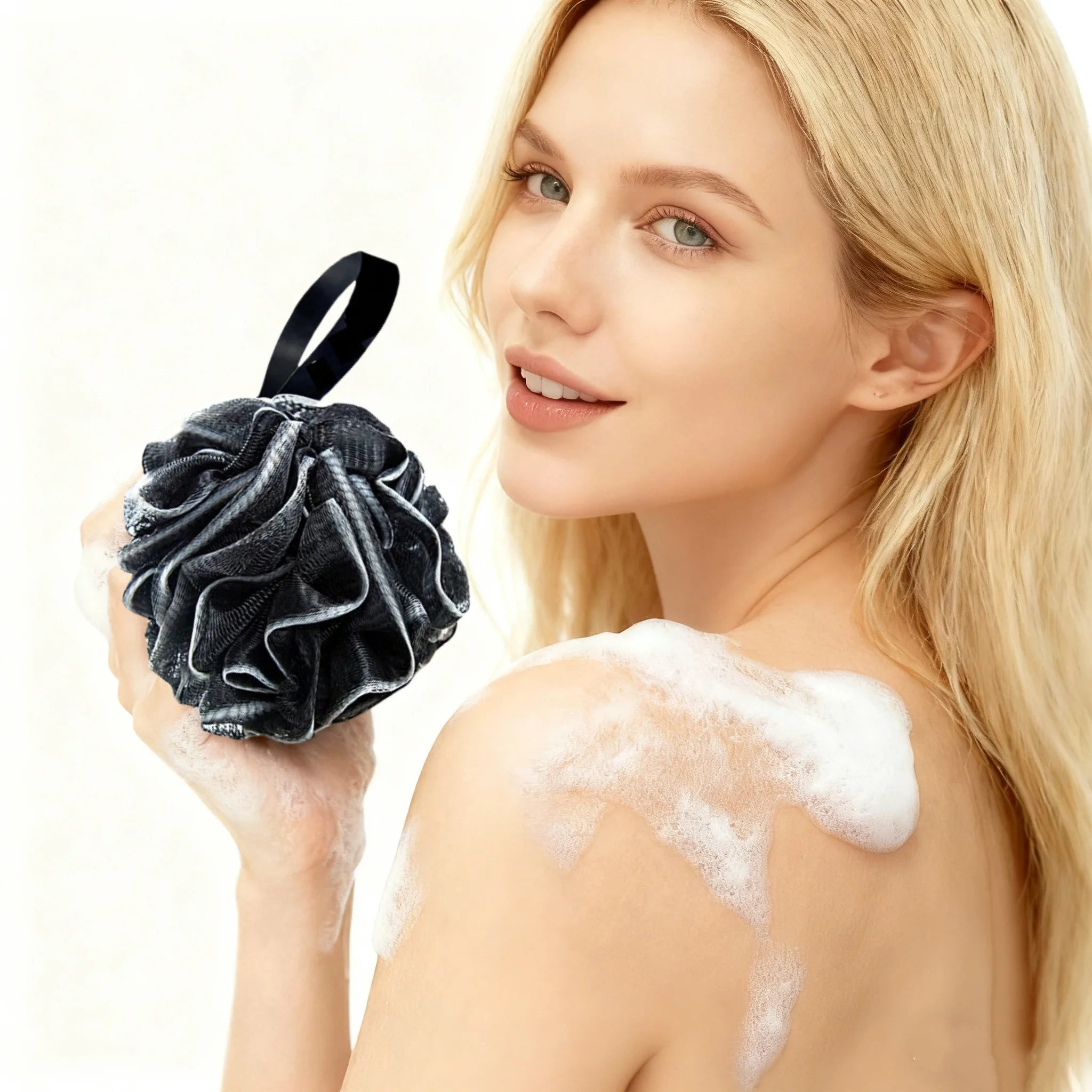 Exfoliating Body Scrubber - Silky Mesh for Deep Cleaning & Long-Lasting Lather, Soft Smooth Skin