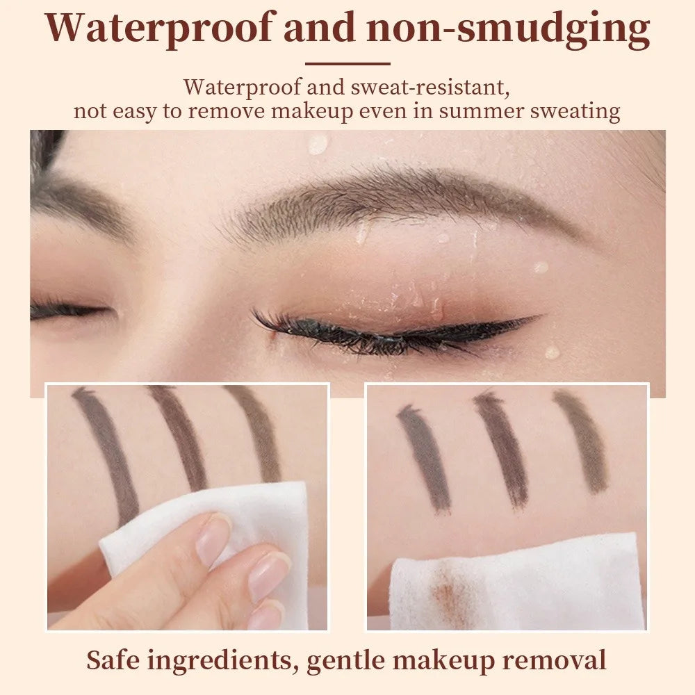 Double-ended eyebrow gel, waterproof, sweat-proof and smudge-proof, eyebrow pencil with brush
