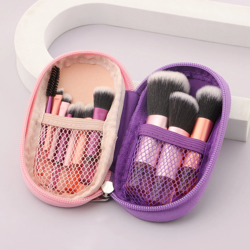 Makeup Brush Sets,10pcs Plastic mini with bag multifunctional Makeup Brush at home or On-the-Go
