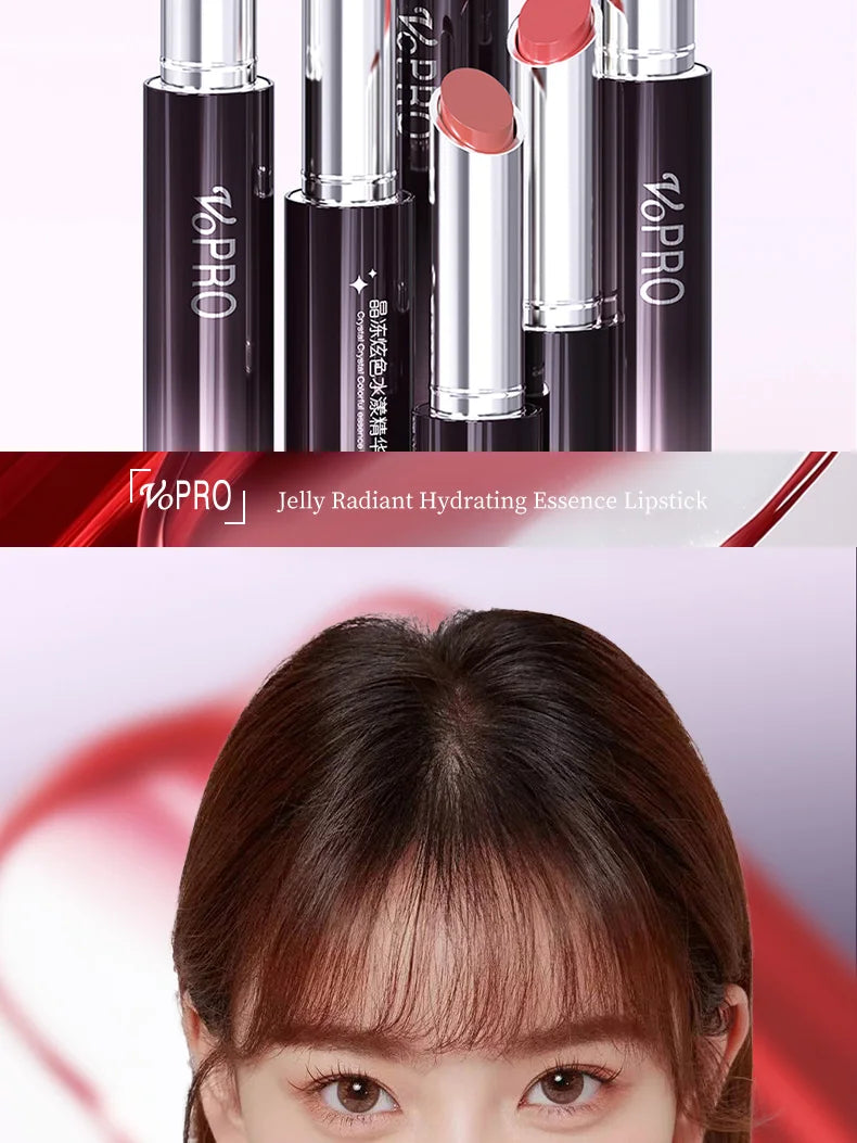 Moisturizing Water Light Lipstick,Mirror Gloss Jelly Gel Lip Gloss,Long-Lasting,Waterproof,Lightweight,Nourishing & Hydrating