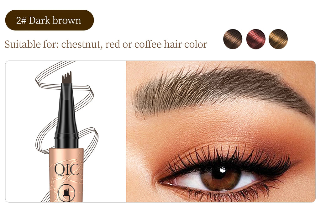 Eyebrow Pencil Liquid Waterproof Eyebrow Pencil Smudge-proof Brow Pencil With 4 Tip Microblade Eyebrow Pen Long-lasting Natural