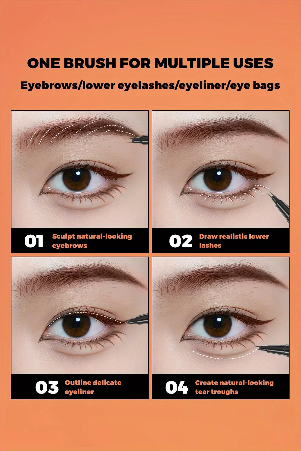 Eyebrow pencil waterproof and oil-proof, not easy to smudge, dark brown, light brown, with distinct roots