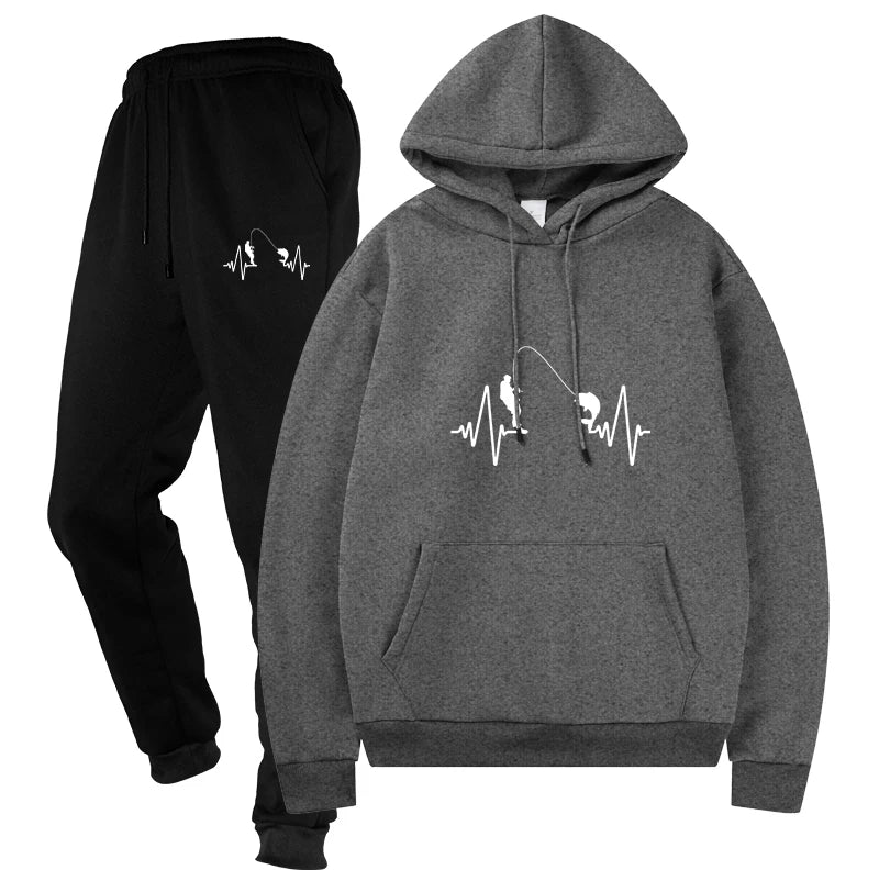 Men's Top and Pants Male Streetwear Casual Two - Piece Tracksuit Sportswear Set Sweat Suit Sporting Suits