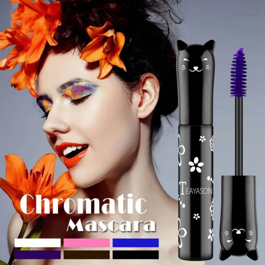 6-Color Mascara with Large Brush Head, Easy to Apply, Non-Clumping, Non-Fading, White, Purple, Royal Blue, Silver, Coffee, Not Easy to Smudge, Mascara and Eyebrow Gel