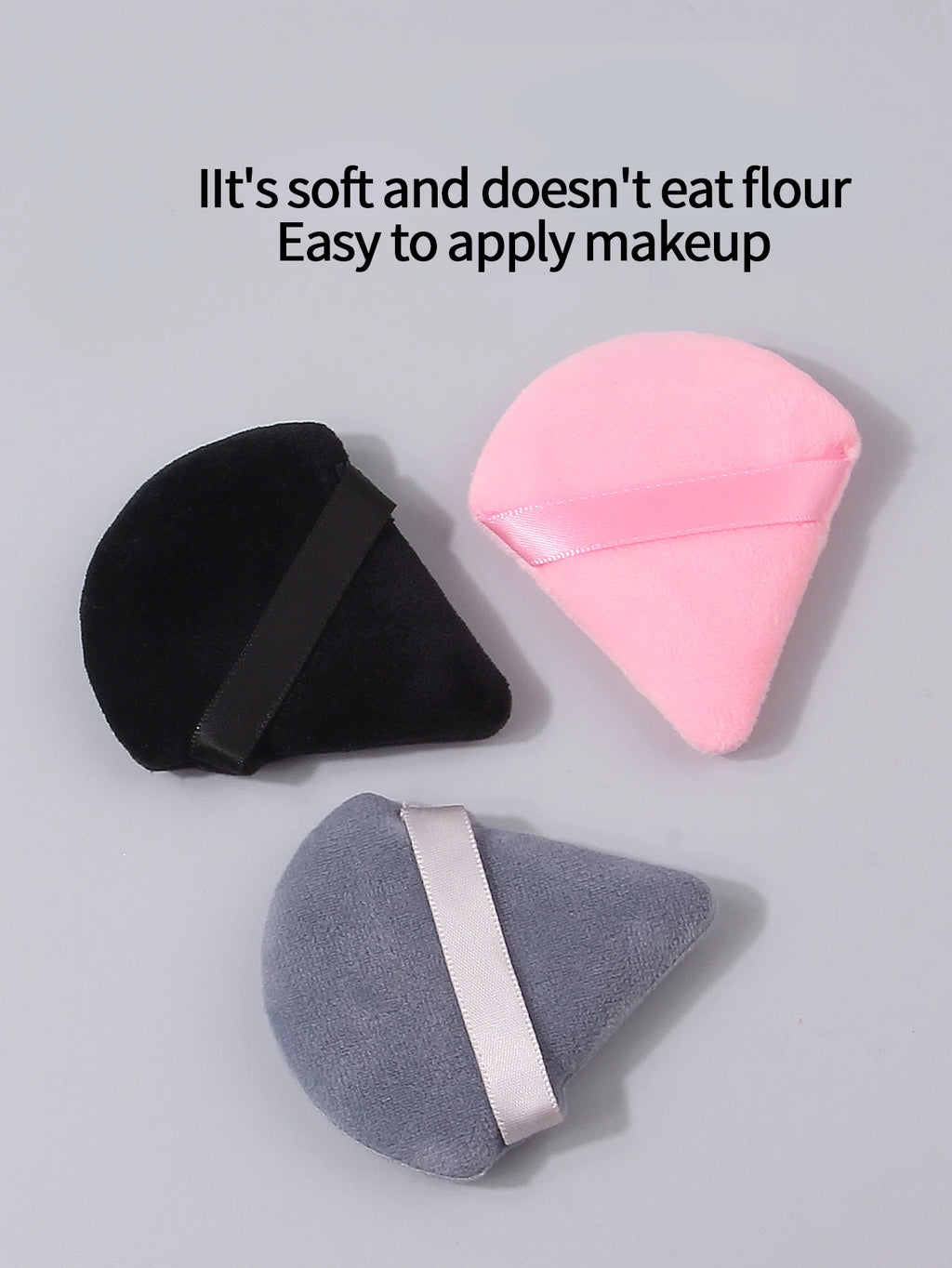3 sets of best-selling triangular flocking powder puffs,soft and portable loose powder and loose powder setting and makeup tools