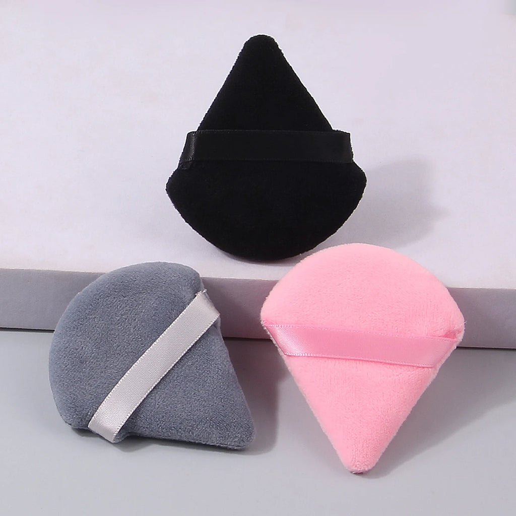 3 sets of best-selling triangular flocking powder puffs,soft and portable loose powder and loose powder setting and makeup tools