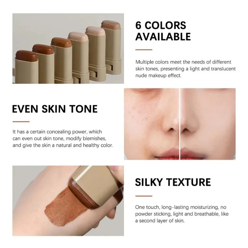 Stick Foundation Boosted Skin Tint Foundation Stick Smooth Plumper Hight Coverage Travel Bronze Foundation Stick Makeup