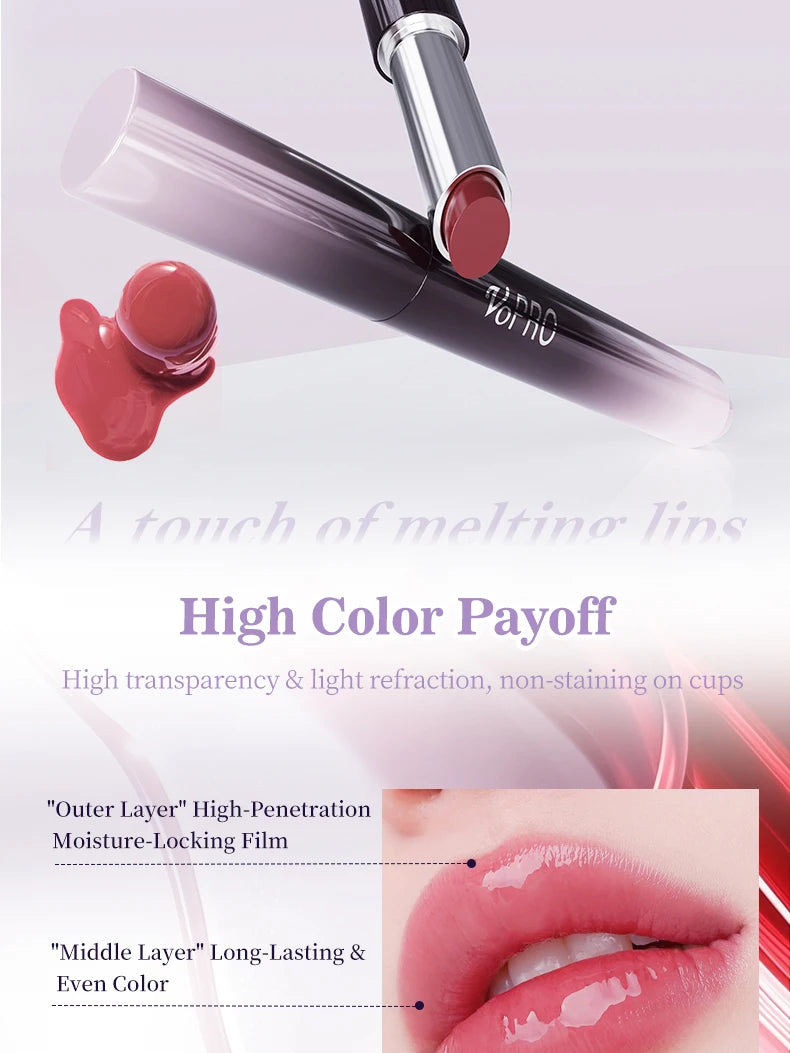 Moisturizing Water Light Lipstick,Mirror Gloss Jelly Gel Lip Gloss,Long-Lasting,Waterproof,Lightweight,Nourishing & Hydrating