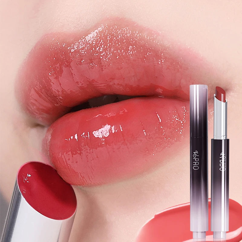 Moisturizing Water Light Lipstick,Mirror Gloss Jelly Gel Lip Gloss,Long-Lasting,Waterproof,Lightweight,Nourishing & Hydrating