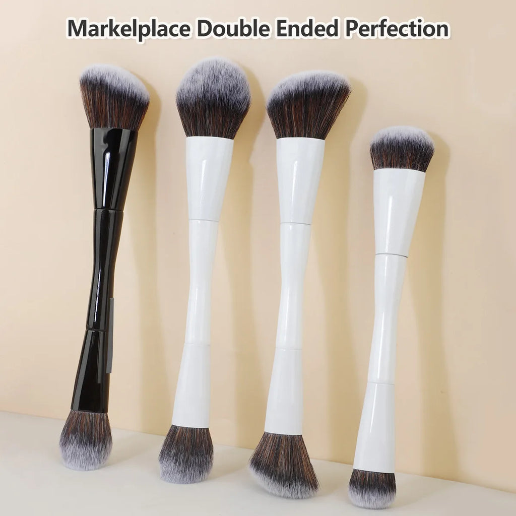 1 pcs Dual Head Makeup BrushAngled Head Foundation BrushRound Foundation BrushContouring BrushFlat Head Foundation Brush