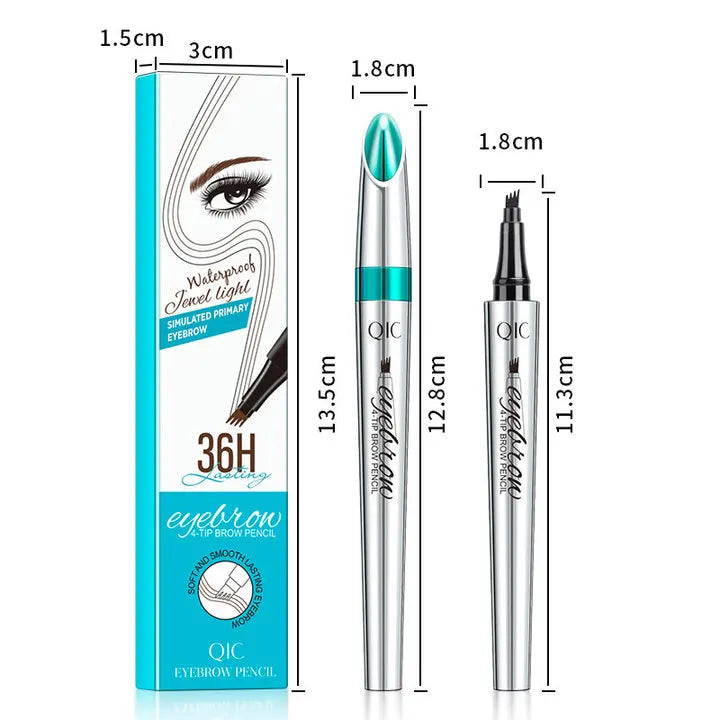 4 Points Eyebrow Pen 5 Colors Liquid Brow Pencil Dark Brown Microblading Eyebrow Pencil Waterproof Eyebrow Tattoo Pen Cosmetics