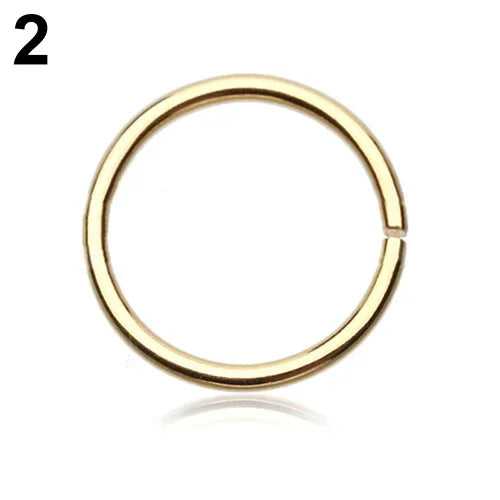 3pcs Nose Rings Hoop Hinged Clicker Segment Nose Rings Ear Cartilage Ring Clip Stainless Steel Ear Nose Body Piercing Jewelry