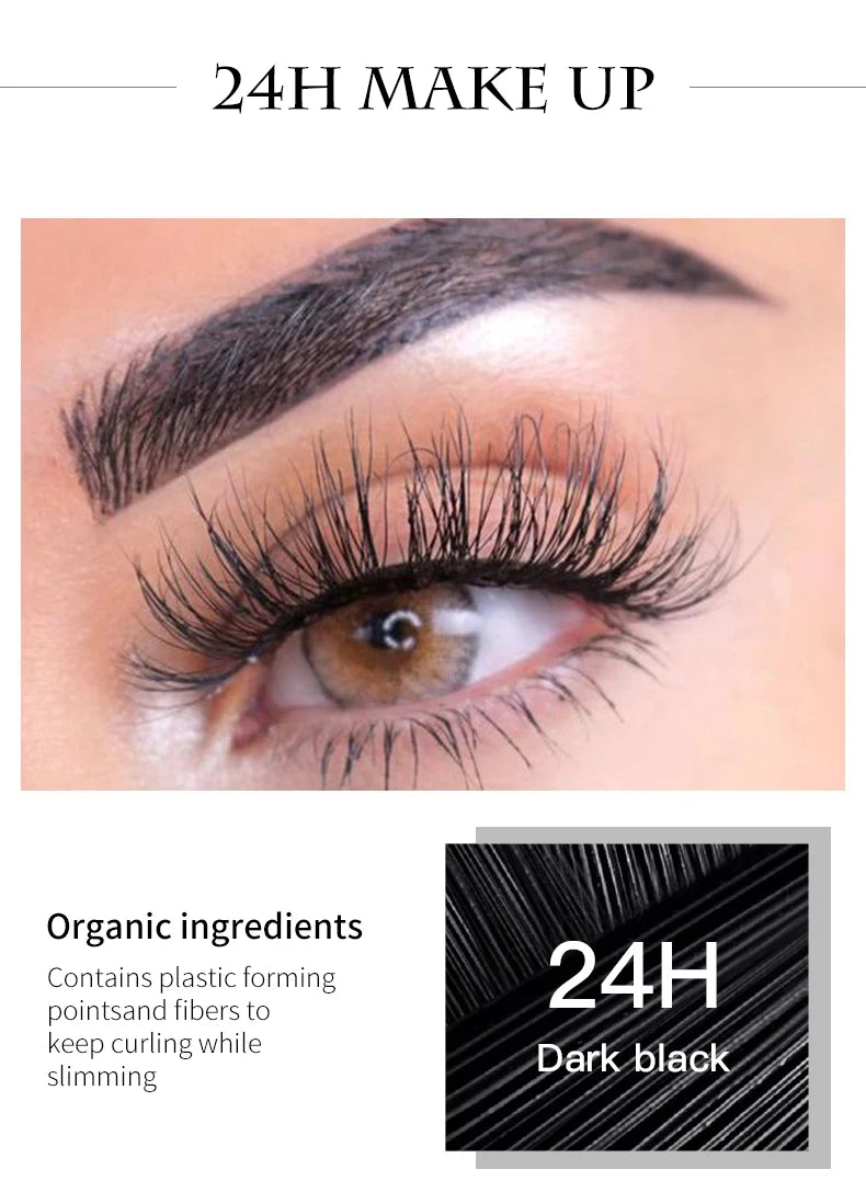 QIC Mascara with Large Brush Head, Easy to Apply, Non-Clumping, Non-Fading