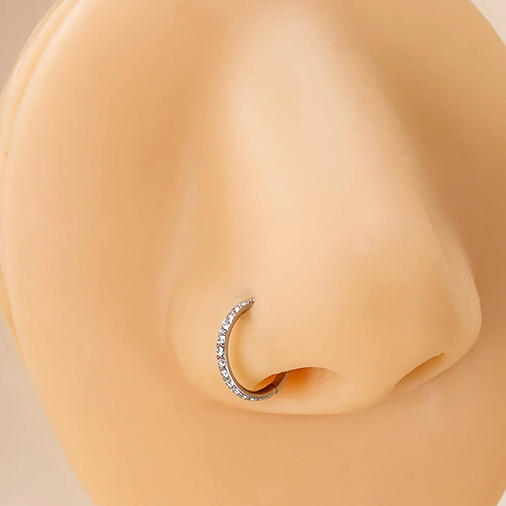 1pc 20G Nose Ring Earrings, Stainless Steel Hypoallergenic Piercing Jewelry, Fashionable Minimalist Retro Chic