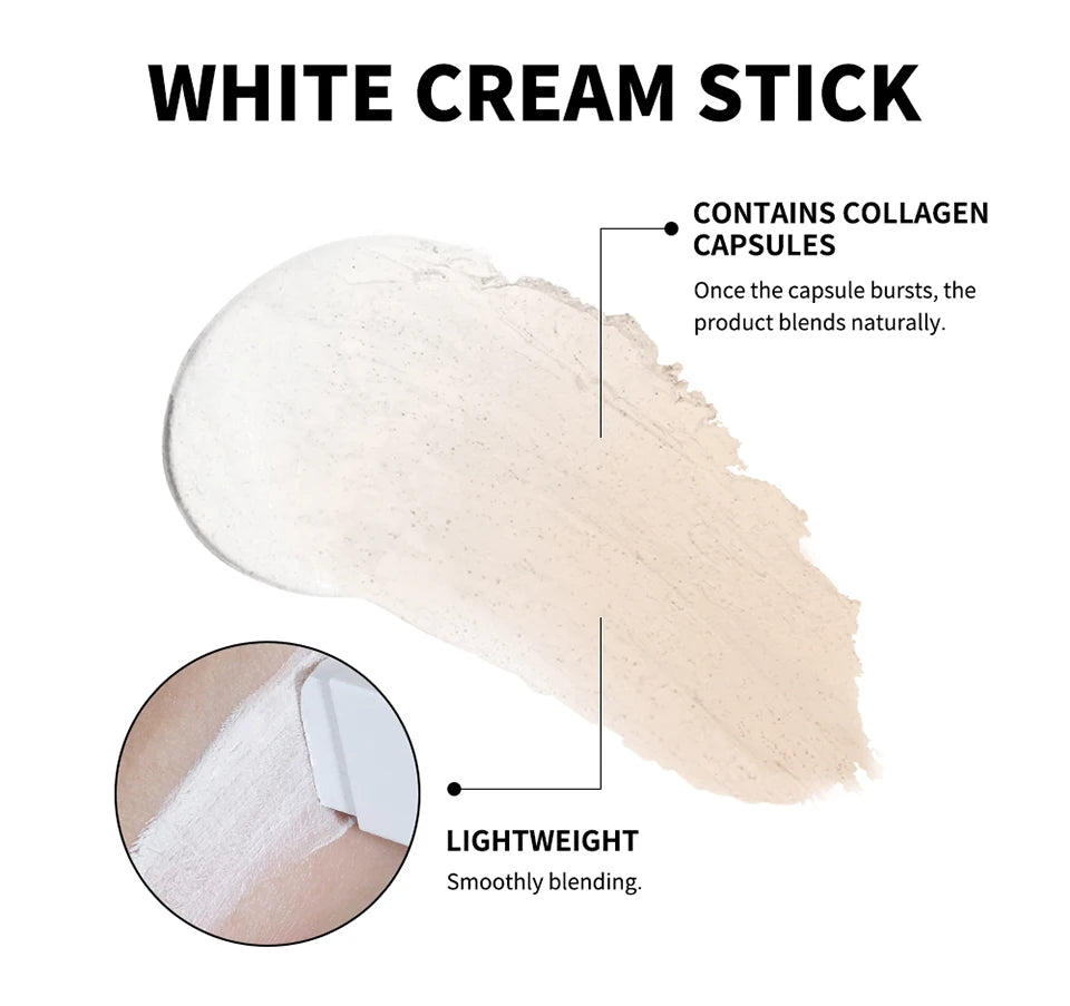 Foundation Stick Color Changing Foundation Detachable Brush Blanc Cover Cream Stick High Coverage Smoothly Blending Base Makeup