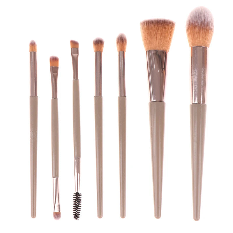 Makeup Brushes Face Eyes Make Up 7Pcs Brush Eyelash Eyeshadow Eyebrow Eyeliner Foundation Powder Blush Highlight Lips Brush