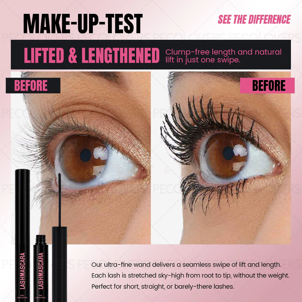 Waterproof, Creates Thicker, Longer and Curled Eyelashes, Precision Brush Head, No Clumping, Black Mascara, Christmas Gift