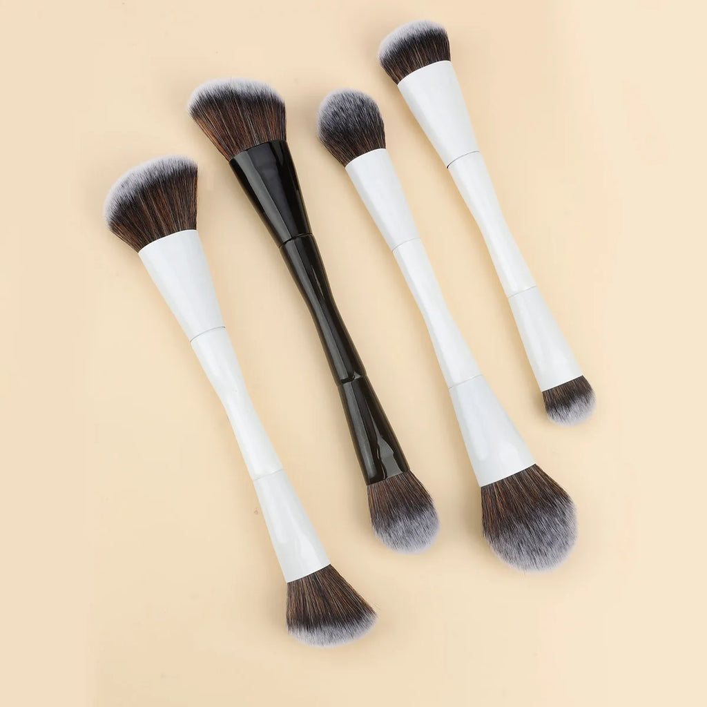 1 pcs Dual Head Makeup BrushAngled Head Foundation BrushRound Foundation BrushContouring BrushFlat Head Foundation Brush