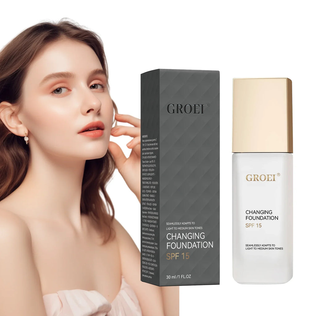 Color Changing Foundation Moisturizer Hydrating Oil-control  Color Longwearing Waterproof Travel Coverage Make Up Foundation